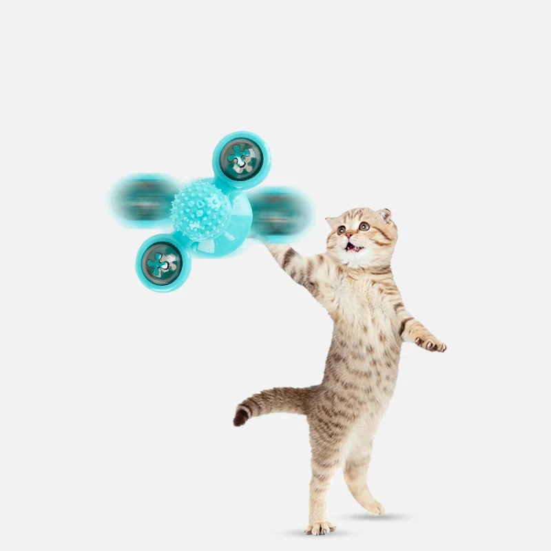 best Pet Toys For Cats Interactive Puzzle Training Turntable Windmill Scratching Whirling Toys Cat Kitten Game toy