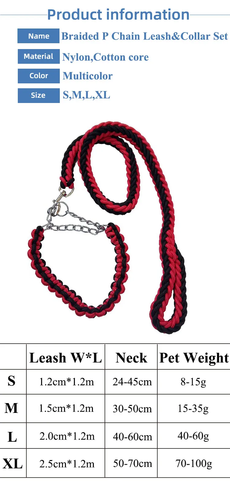 Manufacturers Custom Designer Luxury Fashion Pet Rope Collar Lead Braided Dog Leash