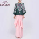 2019 Women Fashion Juba Budak Muslim Wear Pleated Hijab Dress Islamic Clothing Baju Kurung Peplum Malaysia