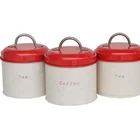 New Design Red Mini Container Canister Set of 3