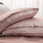 Cheersee zipper design cheery pink 100 organic satin pure solid organic silk pillowcase with customization box
