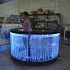 modern bar reception counter LED light illuminated mobile juice bar counter design