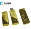 High grade usb 2.0 gold brick usb pen drives with button, promotional with metal box package