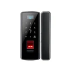 Keyless Security Door Lock Smart Glass Door Fingerprint Lock Electronic with Display Led