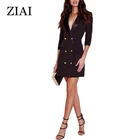 Hot selling wholesale custom blazer dress double breasted ladies suit office dress long women blazer coat