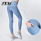 Pocket Yoga Pants Women's Hollow Splice Hip Tights Sports Running Fitness Pants