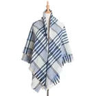 2019 wholesale manufacture women plaid fringe long shawl cotton print blanket print cotton scarf