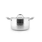 French Design 6pcs pro 3ply stainless steel cookware set with hammered pattern