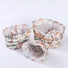Colored Pot Wholesale Customized Handmade Colored Wood Chip Flower Pot Plant Basket With Plastic Liner