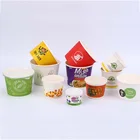 Yogurt Dessert Rose Gold White Square for Round with Lids ice cream Paper Craft Cup With Lids