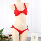 Red Bikini sexy open sexy girl tie full transparent swimsuits for women 2019