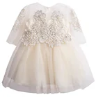 Lovely baby ruffles church dress white tulle and satin kids flower party wear dress