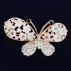 Fashion Jewelry Opal and Rhinestone Butterfly Brooch for women scarf buckle wedding