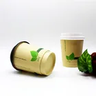 Good quality factory directly biodegradable customized double wall paper cup 8oz pla 20oz