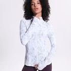 Spandex / Polyester Fitness Yoga Fitness Wear Long Sleeve Zip Up Yoga Jacket Pocket Yoga Gym Women's Sport Jacket