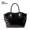 High Quality Fashion Brand Fancy Handbags Black Patent Leather Ladies Handbag Womens Bags