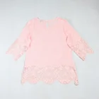 Crochet Top Women Lace Crochet Sleeve And Hem Casual Holiday Beach Wear Blouse Top