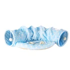 Cat Tunnel With Bed Cushion Tube Toys Plush Large Diameter Longer Crinkle Collapsible cat tunnel toy
