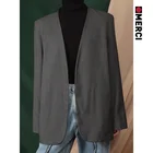 women fashion gray V-neck Long sleeve designer suit