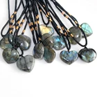 Labradorite Wholesale Natural Full Polished Moonstone Necklace Heart Shaped Labradorite