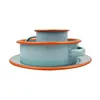 Factory wholesale customized high-quality camping complete set of enamel bone China dinner set