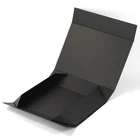 Custom Square Collapsible Rigid Black Flap Cardboard Paper Folding Magnetic Closure Gift Box