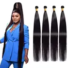 Fast shipping good quality wholesale price 100 human hair Malaysian Virgin Straight Hair 4 Bundles With Lace Frontal