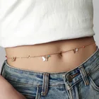 Hot Sale Butterfly Pendant Waist Chain for Women Girls Metal Fashion Beads Body Chain Jewelry Accessory