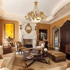 European Grand Alabaster Pendant Light Brass Luxury Chandelier For Villa Hotel