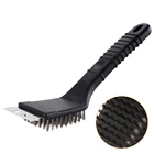 Wholesale plastic short handle bbq grill brush cleaning tools easy to clean grill cleaner brush with scraper
