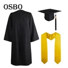 adult academic black graduation cap gown stole wholesale