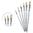 Bristle Hair Silver Artist Brushes 6 pcs The Artist Brush Painting Pictures