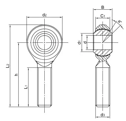 LDK metric heim joints chromoly steel female ball joint POS20EC rod end bearing