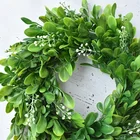 2019 Wholesale Preserved Boxwood Farmhouse Christmas Wedding Decorative Garland Green Wreath Spring Wreath