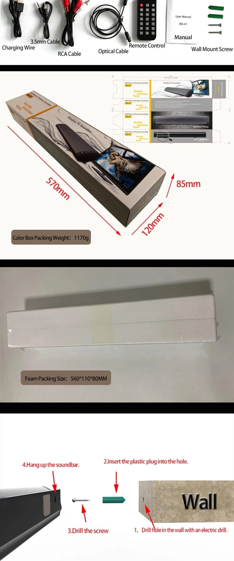 Best wall mount sound bar home theater system speaker with subwoofer bluetooth - ANKUX.COM