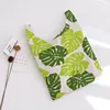 Ins Korea new tropical plant green leaf printing handbag canvas vest bag cotton and linen shopping tote bag