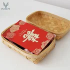 Handmade hamper wood chip gift storage basket gift packing wood chip woven basket
