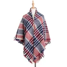 Logo Customization Stole Scarf Wholesaler 2019 Lady Plaid Long Stole Shawl Fringe Arab Fashion Scarf