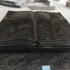 Chinese Bahama Blue and Absolute Black Granite Flat Maker Headstone with Open Book Design