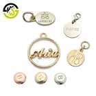 Custom metal stamped fashion branded logo beads making jewelry tags for bracelet