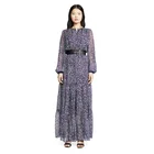 Yunyafashion2019 New Arrival Ladies Fashion Chiffon Floral Print Maxi Dress