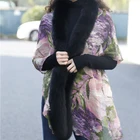 Lady elegant fur collar scarf shawl winter stoles and shawls fox fur shawl for women