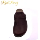 Eva Slippers Eva Stock Slipper High Quality Summer Cork EVA Sole Full Grain Genuine Leather Men's Slippers