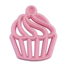 Toy Soft Material Nontoxic Pink Food Grade Silicone Cup Cake Baby Teether Toy
