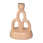 Home Decoration Hand Molded Clay Look Resin Tealight Candle Holder Tabletop Decoration