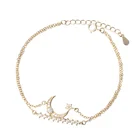 Dainty Girls Jewelry 925 Sterling Silver Moon&Star Charm Bracelet Women Accessories Women For Best Friend