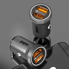 Usb Car New Arrival Aluminum Alloy Metal Body Unique Design Small Size Dual Qc3.0 36w Usb Car Charger