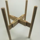 Wood Adjustable Wood Modern Flower Potted Holder Rack Bamboo Plant Stand For Indoor Or Outdoor