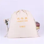 Large Mesh Cotton Canvas Drawstring Laundry Bag For Washing