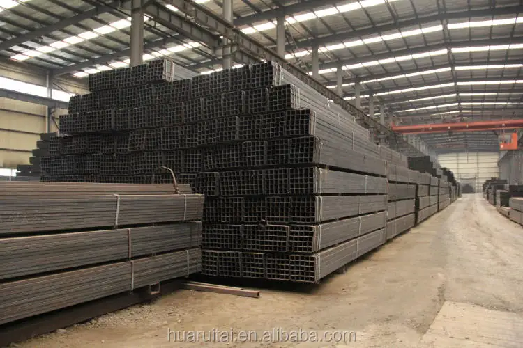 high quality black square and rectangular steel pipes and tubes